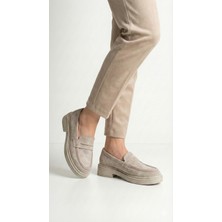 Noliva Kadın Siyah Süet Loafer Günlük Düz Taban Maskülen Ayakkabı