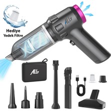 Flamex Ally 14000PA Güçlü Portatif 2 Kademeli Tasinabilir Vakumlu Kablosuz Üflemeli Mini Araç Süpürg