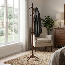 Hestia Gundays Home Tornalı Askılık Koyu Kahverengi Masif Gürgen El Yapımı