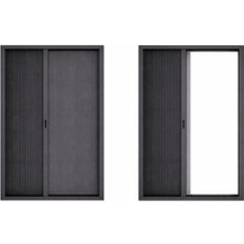 Plise Akordion Sürgülü Antrasit Renk Pencere Sineklik