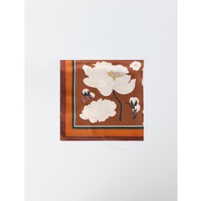 Jimmy Key Kahverengi Çiçek Desenli Dokuma Eşarp