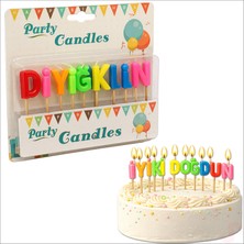 Süsle Bebek ve Parti Iyiki Doğdun Renkli Harf Mum Seti, 6 cm