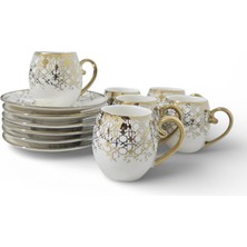 Sudedi Home Yaldızlı Desenli Porselen Fincan Takımı 6 Kişilik