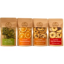 Zerbap 4’lü Karma Meyve Kurusu Seti - Sade Elma, Tarçınlı Elma, Kivi, Portakal (4 x 50 G)