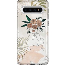 Lelia Samsung Galaxy S10 Uyumlu Baskılı Şeffaf Telefon Kılıfı | Koleksiyon: Oneline Essence