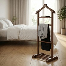 Hestia Gundays Home Tekli Dilsiz Uşak Koyu Kahverengi Masif Gürgen El Yapımı Askılık