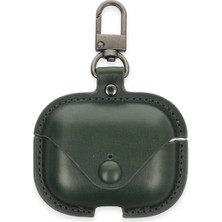 Eco Port Airpods 3 (3.nesil) Çanta Deri Kılıf - Haki Yeşil