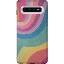 Lelia Samsung Galaxy S10 Uyumlu Baskılı Şeffaf Telefon Kılıfı | Koleksiyon: Colorwave Flux