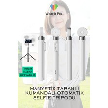 Elektroyal Otomatik Açılır Manyetik Telefon Tripodu Uzaktan Kumandalı Selfie Çubuğu Cep Telefonu Tutucu Standı Otomatik Tripod
