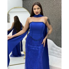 E&A Eren Abiye Boncuk Islemelı Krep Elbıse