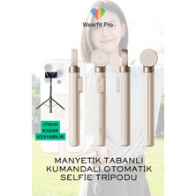 Elektroyal Otomatik Açılır Manyetik Telefon Tripodu Uzaktan Kumandalı Selfie Çubuğu Cep Telefonu Tutucu Standı Otomatik Tripod