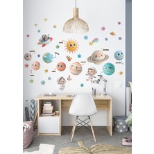 Ettycat Design Gezegenler ve Astronotlar Çocuk Odası Duvar Sticker Seti