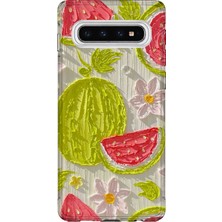 Lelia Samsung Galaxy S10 Uyumlu Baskılı Şeffaf Telefon Kılıfı | Koleksiyon: Pastelbloom Soft Series