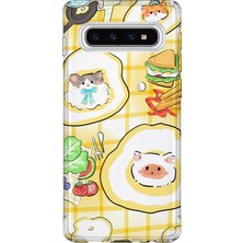 Lelia Samsung Galaxy S10 Uyumlu Baskılı Şeffaf Telefon Kılıfı | Koleksiyon: Snacktoon Delight