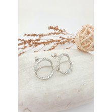 Besim Silver Trend Tasarım Halka Gümüş Küpe