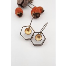 Besim Silver Altıgen Tasarım Gümüş Küpe