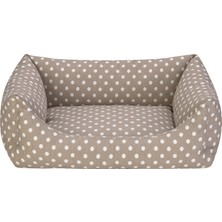 Storozde Pet Comfort Uniform Bej Puyeli Kedi ve Köpek Yatağı M 60X50CM