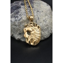 Prestige Kartal Figürl Kolye Paslanmaz Çelik Zincir Altın Kaplama 902588