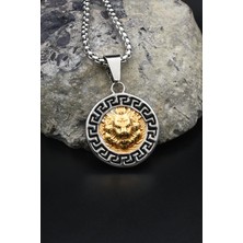 Prestige Aslan Figürlü Kolye Paslanmaz Çelik Zincir 902587