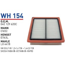 Wunder Filter Volkswagen Golf Vııı 1.2- 1.4 Tsı Uyumlu Hava Filtresi Wh 154