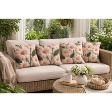 Ber-Tun Tekstil Çift Taraflı Çiçekli Kırlent  Takımı 4'lü Takım