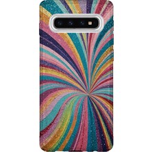 Lelia Samsung Galaxy S10 Uyumlu Baskılı Şeffaf Telefon Kılıfı | Koleksiyon: Colorwave Flux