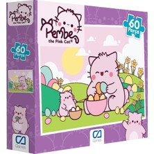 Ca Games Pembe - The Pink Cat Bahçede Lisanslı 60 Parça 34X24CM Çocuk Puzzle Yapboz Serisi (CA5336)