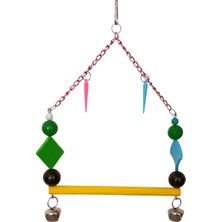 Zemira Renkli Boncuklu Zilli Zincirli Papağan Salıncağı 15-17.5 cm Renkli