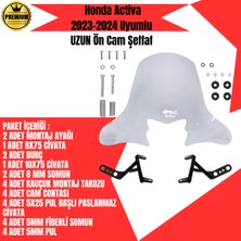 Jiekai Rellax Honda Activa 125 70X60CM Ön Tur Camı Şeffaf 2023/2024 Uyumlu