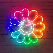 NEON LED KAYSERİ Çiçek Neon, Renkli Neon Çiçek Duvar Dekorarasyon Neon
