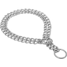 Zemira Eğitim Serisi Çift Sıra Boğma Zincirli Köpek Boyun Tasması - 2,5X35-45CM Chrome