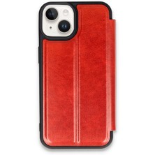Kazan Hobi Newface iPhone 14 Kılıf Flip Cover - Kırmızı