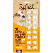 Indispensablely Tavuk Etli Çift Düğümlü Sekizli Çiğneme Kemiği Köpek Ödülü 1 Adet 100 gr