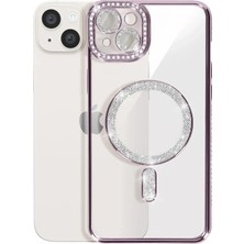 Kazan Hobi Newface iPhone 14 Kılıf Joke Simli Magneticsafe Kılıf - Pembe