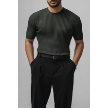 Tarz Cool Erkek Siyah Likralı Loose Fit T-Shirt