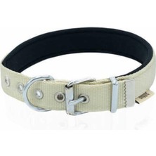 Zemira Softlu Köpek Boyun Tasması 3 cm 42 Cm-50 cm Haki
