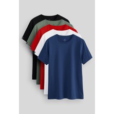 Tommy Life Standart Fit Basic O Yaka 5li Paket Erkek T-Shirt - 87911