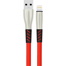 Kazan Hobi Konfulon S89 Metal Uçlu Lightning Kablo iphone Uyumlu 1m 2.4A - Kırmızı