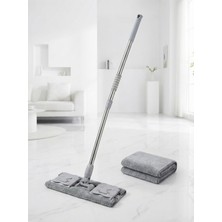 Normadia Gri Gül Mop Yüz Temizlik Seti Yedek Bez Hediye Mikrofiber Çok Amaçlı