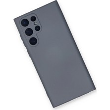 Kazan Hobi Newface Samsung Galaxy S24 Ultra Kılıf Nano Içi Kadife Silikon - Gri