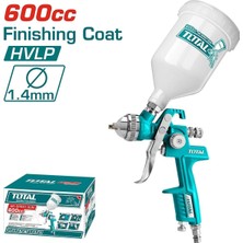 Total Orjinal  Gerçek Kaliteli Profesyonel Üstten Depolu Hava Tabancası 1.4 mm 600 cc Depolu