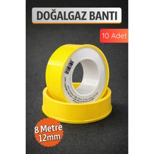 Tayem 10 Adet Teflon Bant, Teflon Bandı Doğalgaz Için Tamir Bandı, Gaz Tamir Bant (12MM x 8mt)