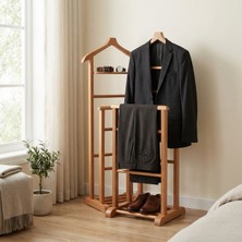 Hestia Gundays Home İkili Dilsiz Uşak Naturel Masif Gürgen Ağacı El Yapımı Askılık