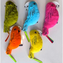Zemira Catnipli Zilli Peluş Kuş Kedi Köpek Oyuncağı Çeşitli Renklerde 8 cm x 30 cm