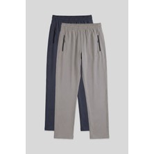 Tommy Life Standart Kalıp 2li Paket Antrasit-Taş Erkek Eşofman Alt - 84768