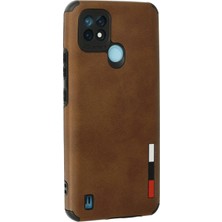 Kazan Hobi Newface Realme C21 Kılıf Loop Deri Silikon - Kahverengi