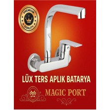 Magic Port Fsm Lüx Pirinç Kaliteli Çift Su Girişli Paslanmaz Ters Aplike Lavabo Bataryası