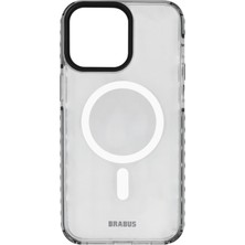 Brabus iPhone 15 Magsafe Özellikli Ekstra Yan Katman Korumalı Anti-Shock Şeffaf Dump Silikon Kılıf