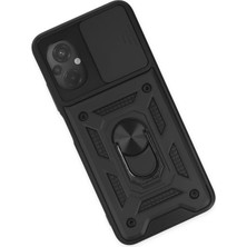 Kazan Hobi Newface Xiaomi Poco M5 Kılıf Pars Lens Yüzüklü Silikon - Siyah