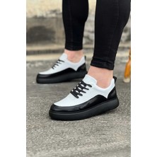 Zemira Kömür Beyaz Rugan Ortopedik Taban Erkek Ayakkabı